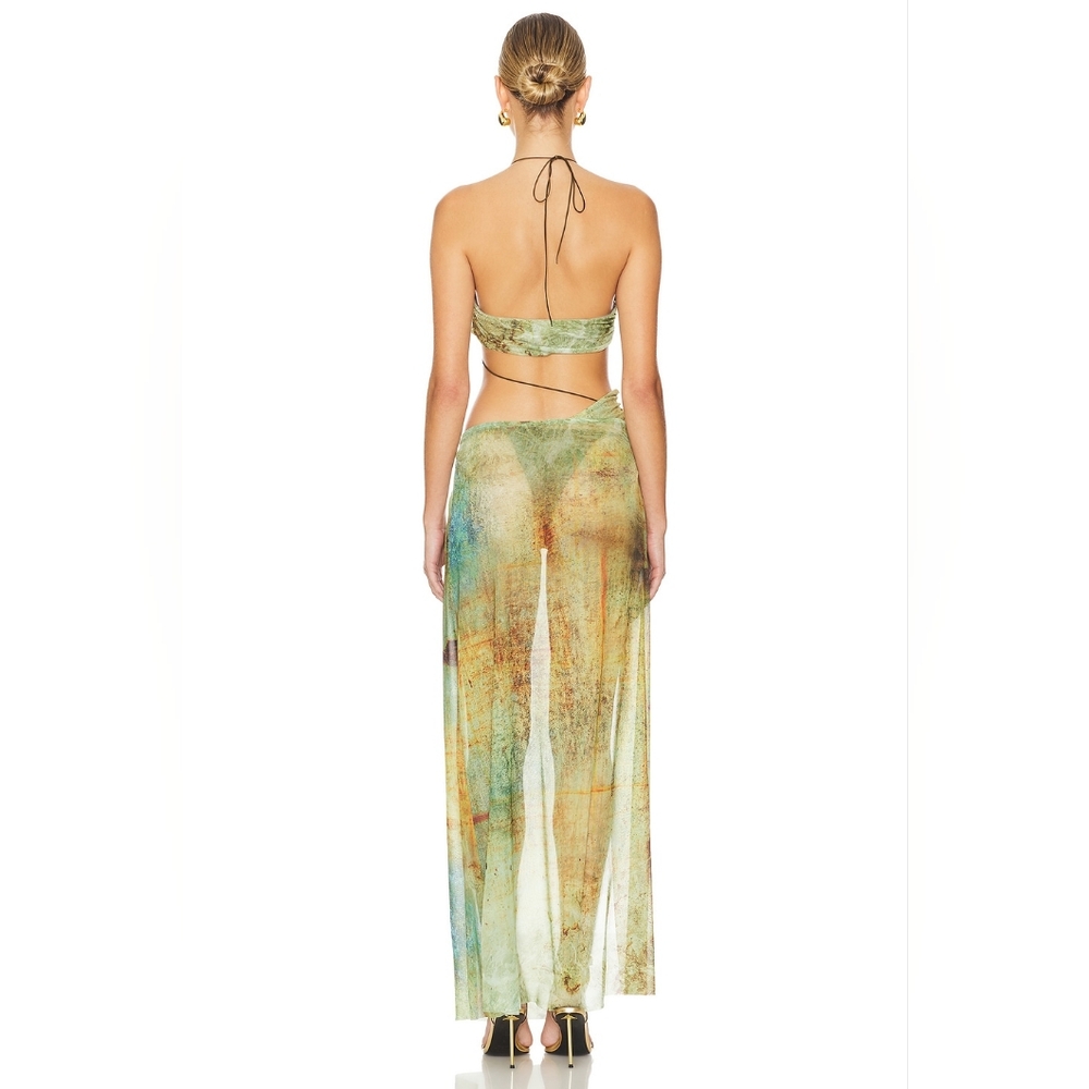 BB2. NWT JADED LONDON CANTHA ASYMMETRIC CUT OUT MAXI DRESS IN LAGOON - Picture 3 of 10